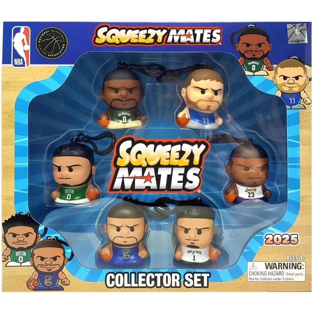 SqueezyMates 2025 NBA Basketball 6-Figure Collector Set: Curry LeBron Doncic NWT